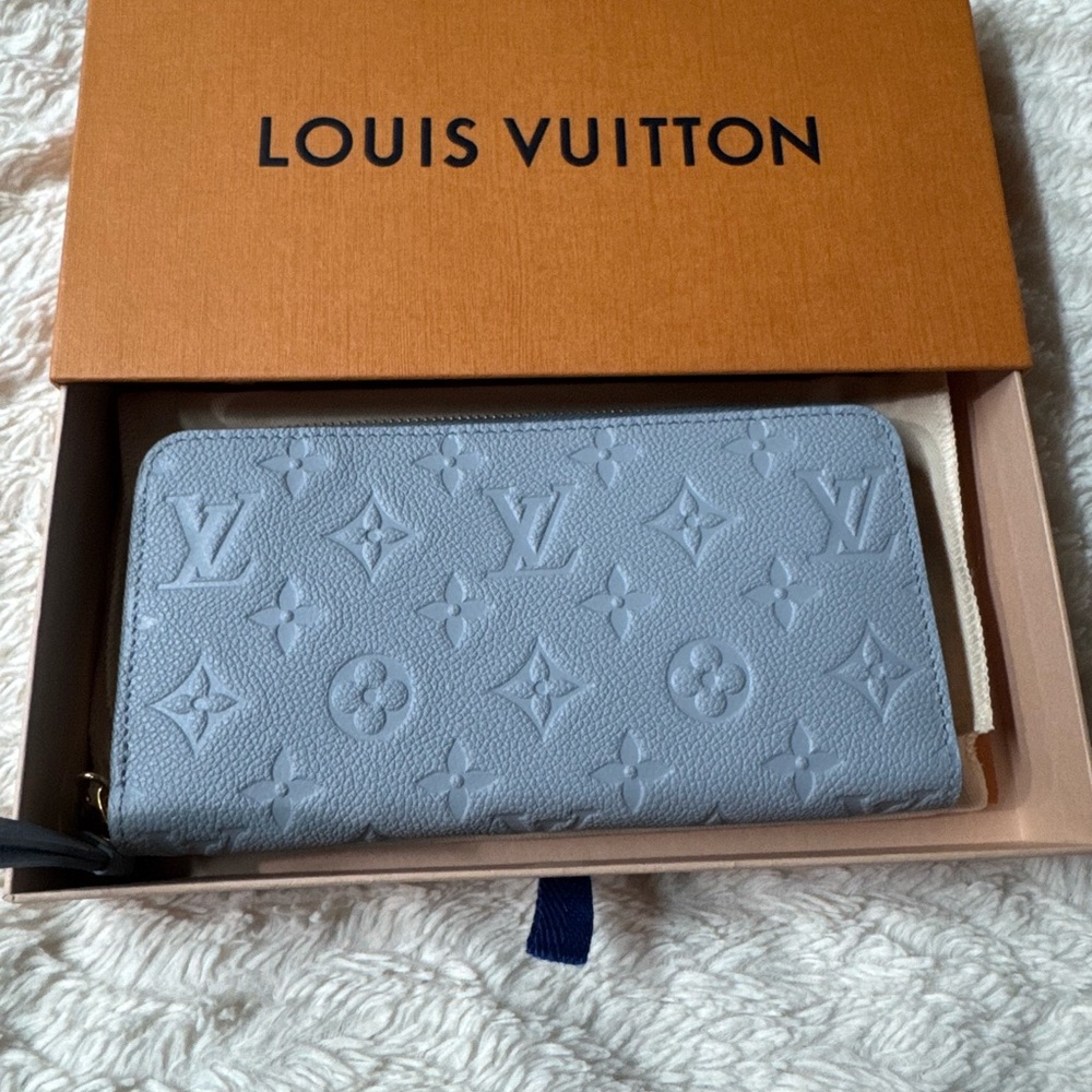 Louis Vuitton Blue Embossed Leather Wallet